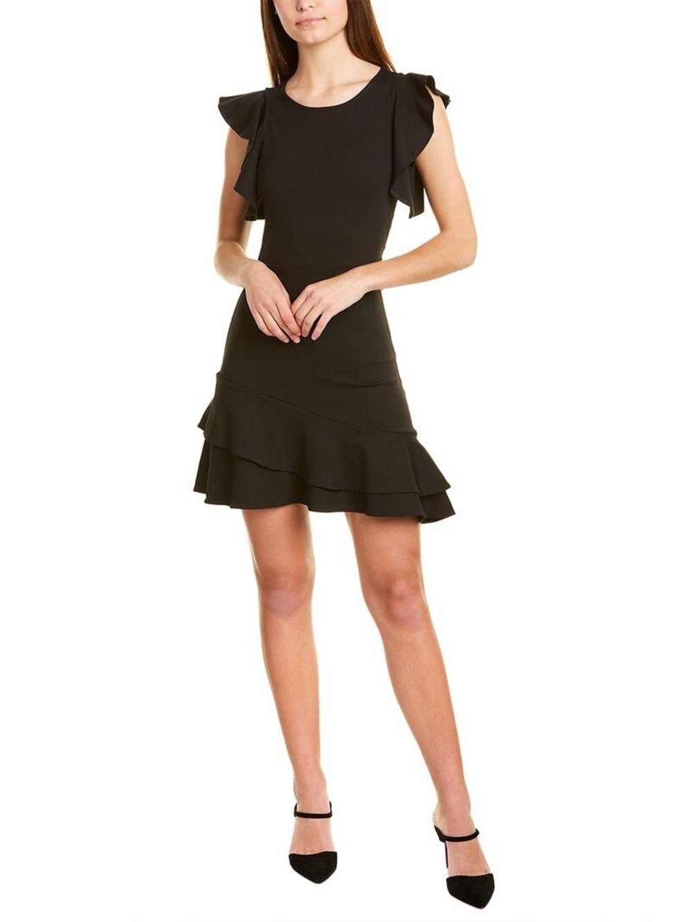 Rebecca Minkoff Saphira Linen Blend Flounce Dress